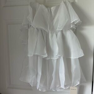 Elegant White Ruffled Skirt